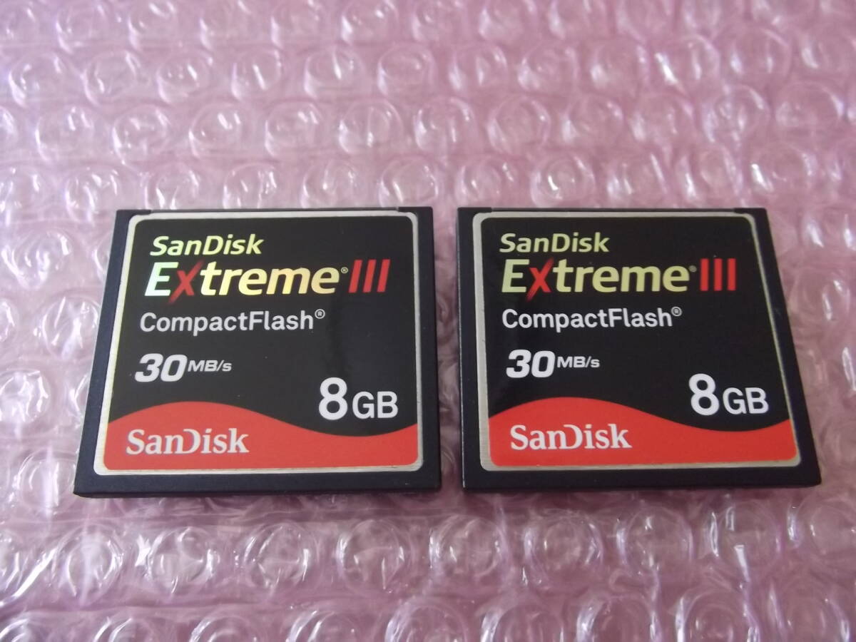 【動作確認済・送料無料】2枚セット サンディスク SanDisk ExtremeⅢ 8GB /コンパクトフラッシュ・CFカード 拍卖