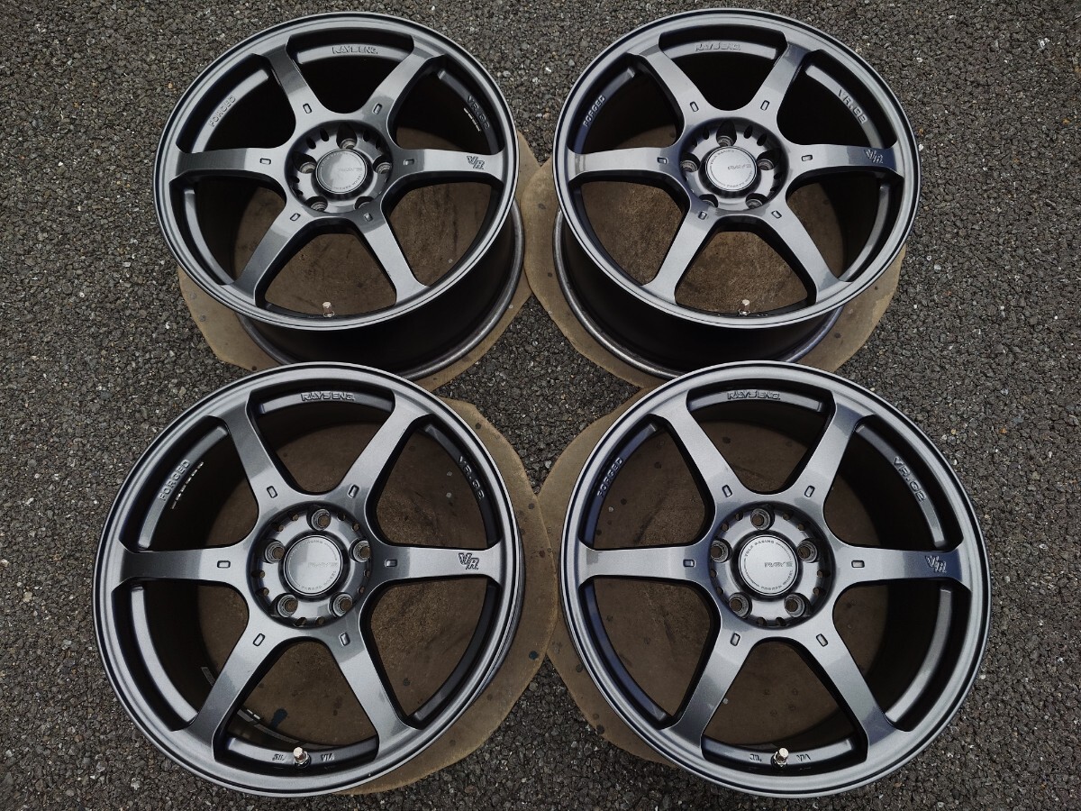 インプレッサ WRX STi 希少 超美品 希少 鍛造 RAYS ボルクレーシング G2 DG ダークガンメタル 18インチ 8.5J+52 PCD114.3 5穴 4本拍卖