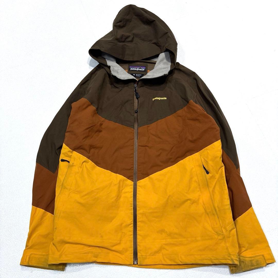 【希少/メンズXL】パタゴニア patagonia 2009年 ヴィンテージ スキナード ジャケット 09AW マウンテンパーカー ブラウン イエロー拍卖
