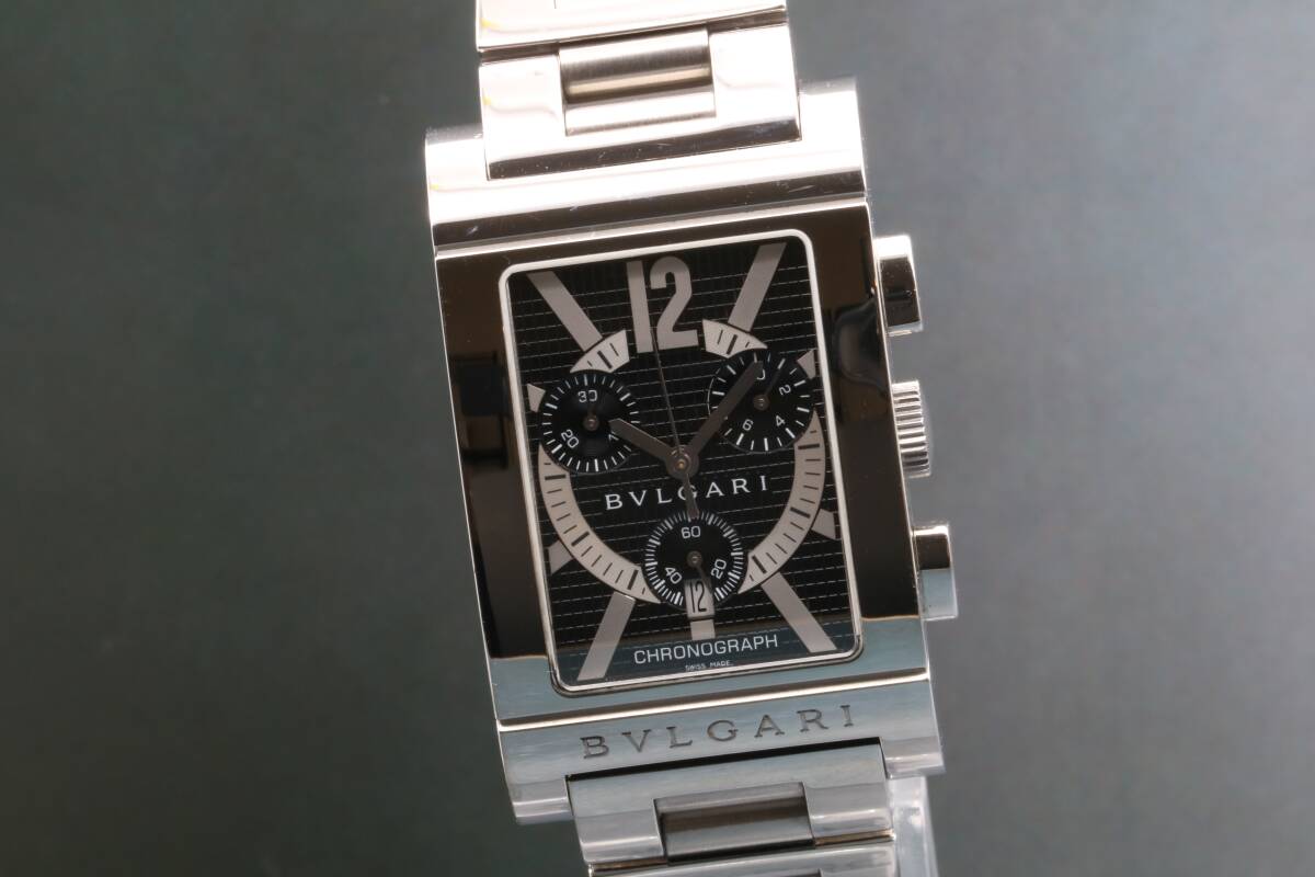 1円~ BVLGARI ブルガリ レッタンゴロ RTC49S クロノグラフ クォーツ 不動品 TK208拍卖