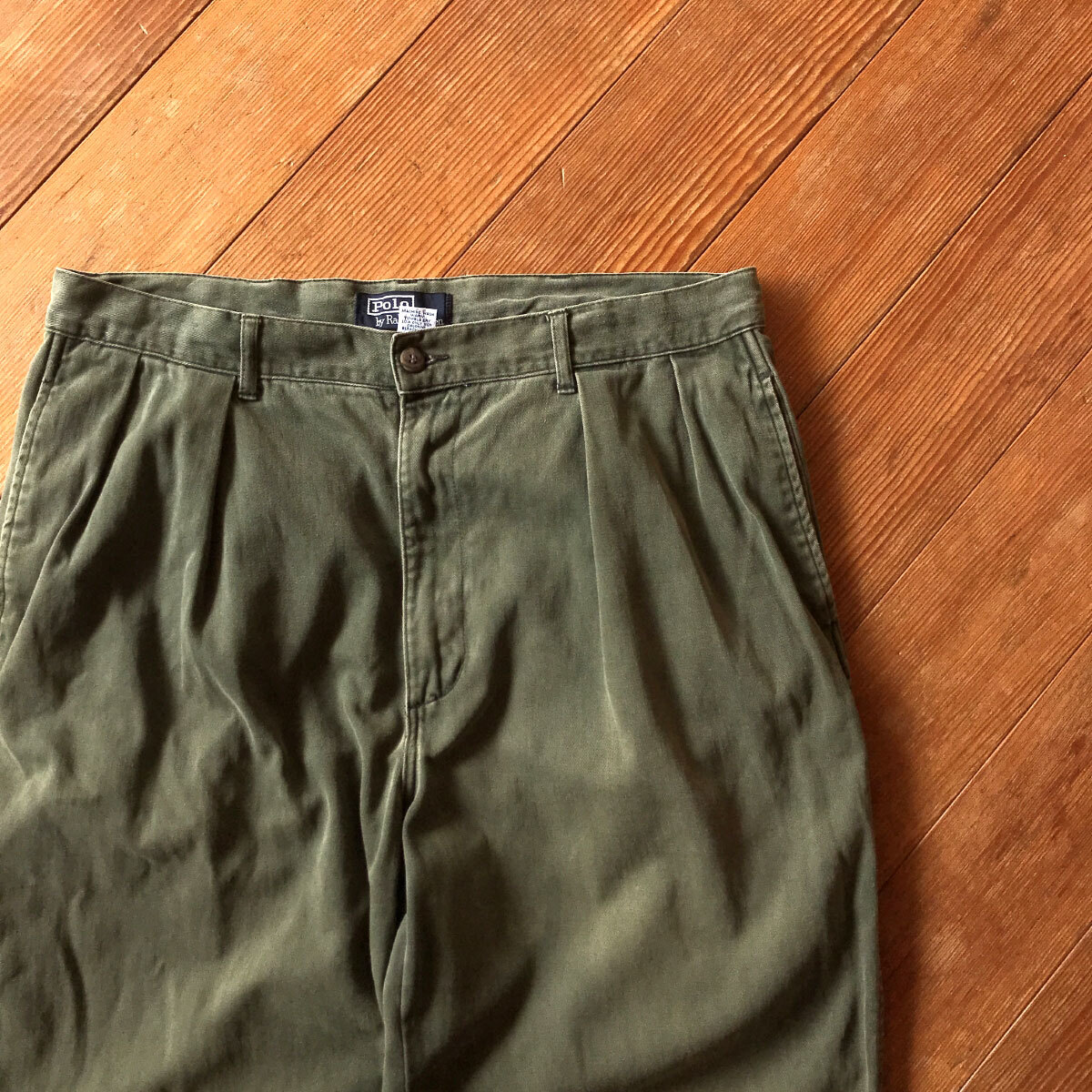 ヴィンテージ polo by ralph lauren ツータック チノパン W35 メンズ 古着 ポロチノ ラルフローレン拍卖