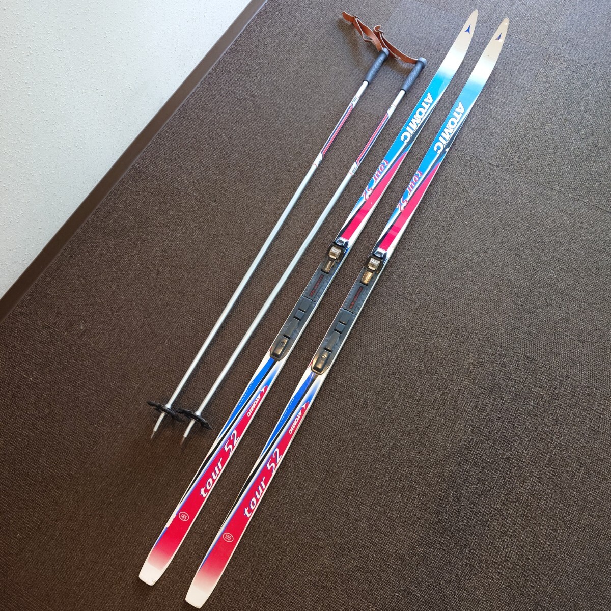 ATOMIC Tour52 クロスカントリー 185cm スキー板とストック ヴィンテージ拍卖