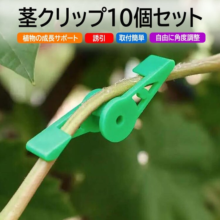 茎クリップ10個セット 角度調整可能 植物成長サポート 植物の枝や茎を曲げる 誘引クリップ 園芸用クリップ 蘭農作業 DPB360S10拍卖