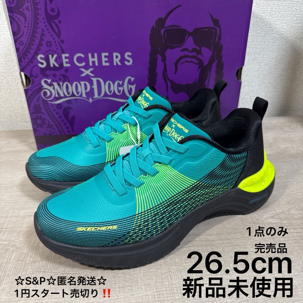 1円スタート売切り 新品未使用 26.5cm SKECHERS × SNOOP DOGG スケッチャーズ スニーカー スヌープ ドッグ SNOOP ACE CYBER WALKER拍卖
