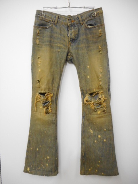 71 送80サイ 0823UD09 ifsixwasnine イフシックスワズナイン 錆加工 マッドマックス デニムパンツ ジーンズ サイズ30 中古品拍卖