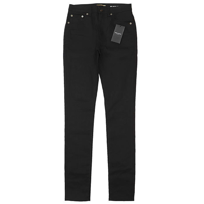 【SALE】SAINT LAURENT PARIS サンローランパリ デニムパンツ 26レディース スキニー ジーンズ ロゴボタン ボトムス 付属有 黒 伊製拍卖