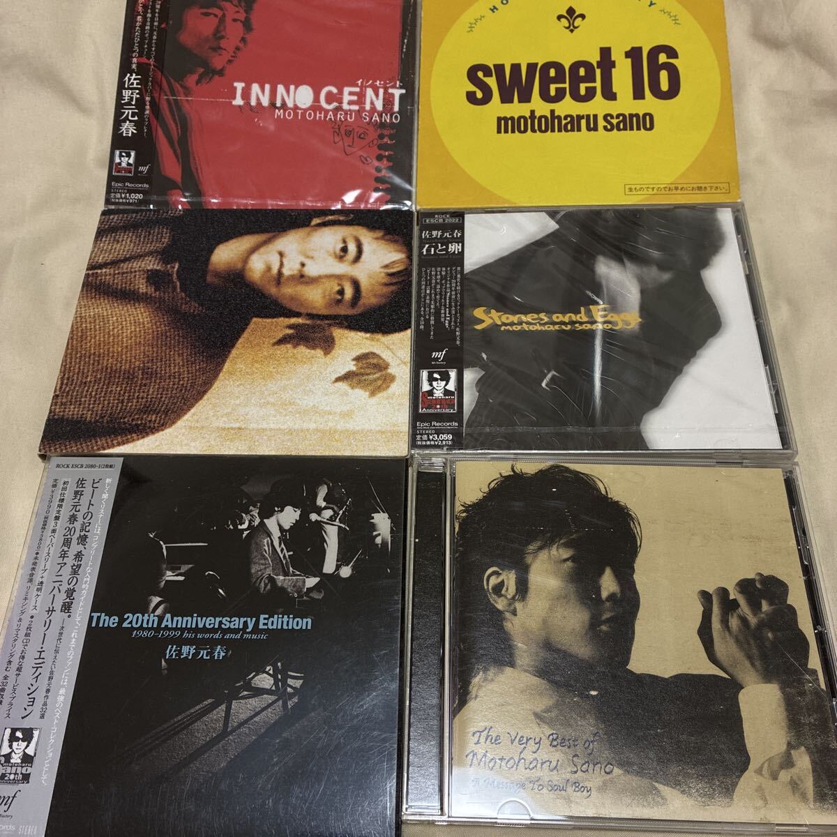 佐野元春 CD6枚セット イノセント/sweet16/The Circle/Stones and Eggs/The 20th Anniversary Edition 1980-1999 his words and music拍卖
