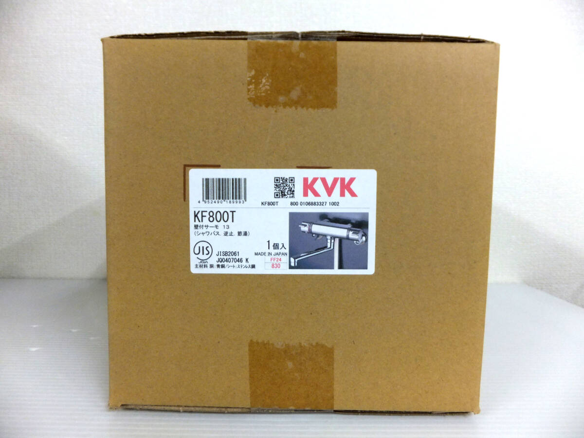 E699 新品 未開封 KVK 混合水栓 KF800T 壁付サーモ13 シャワバス・逆止・節湯 浴室 水栓金具拍卖