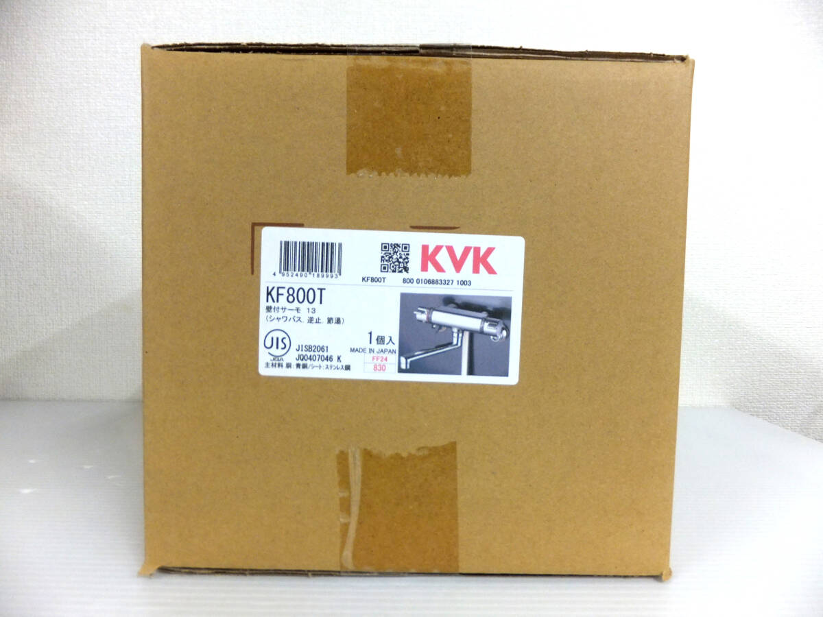 E700 新品 未開封 KVK 混合水栓 KF800T 壁付サーモ13 シャワバス・逆止・節湯 浴室 水栓金具拍卖