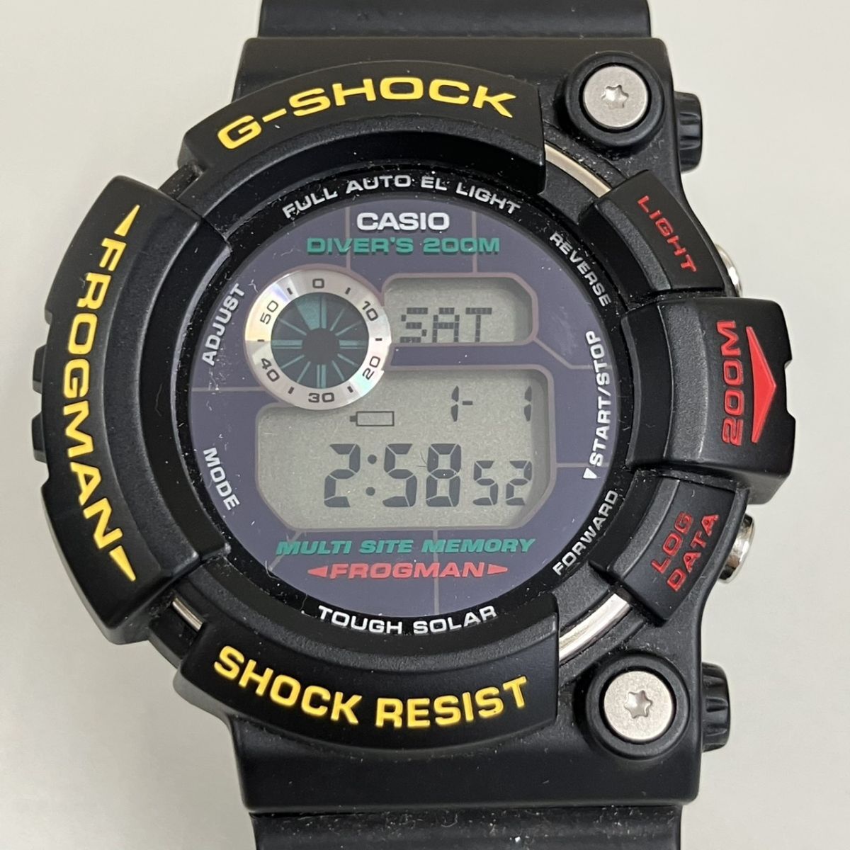 C120-T27-1503 CASIO カシオ G-SHOCK GW-200Z FROGMAN フロッグマン タフソーラー 黒 黄メンズ 腕時計 稼動 箱付き TC拍卖
