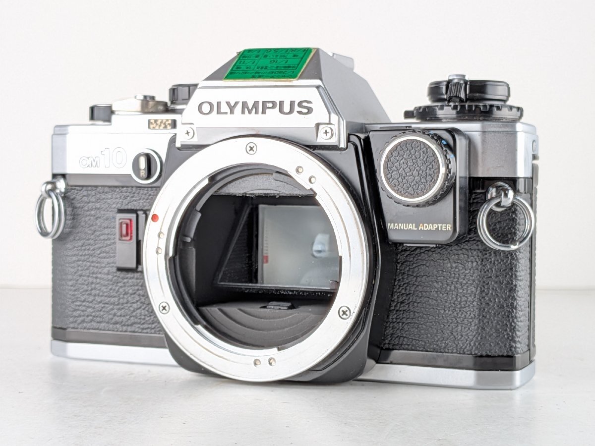 Olympus オリンパス OM-10 MANUAL ADAPTER付 ボディ シルバー 露出計動作 シャッターOK ジャンク拍卖