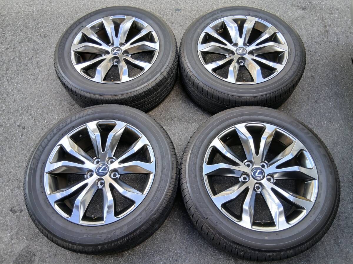 【美品/ハイグロス/4本セット】 レクサス NX Fスポーツ 純正 18×7.5J +39 5H114.3 ハブ径60mm ブリヂストン DUELER H/L33 235/55R18 拍卖