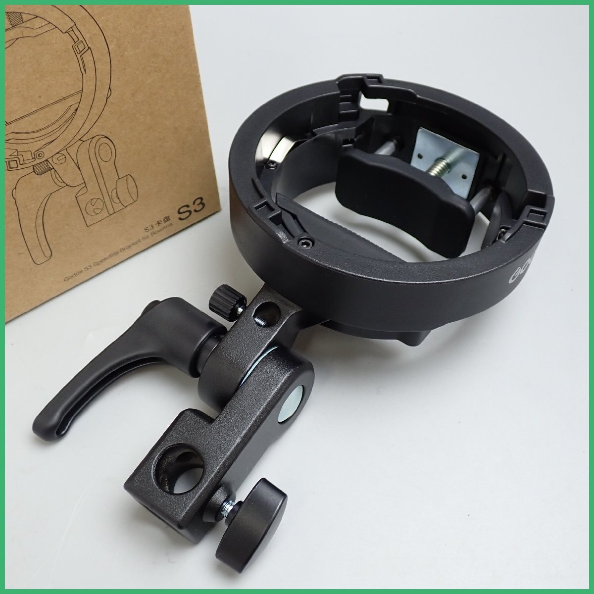 ★美品 GODOX/ゴドックス S3 ボーエンスマウント用 スピードライトブラケット/外箱付き/ストロボ用品&1551200530拍卖