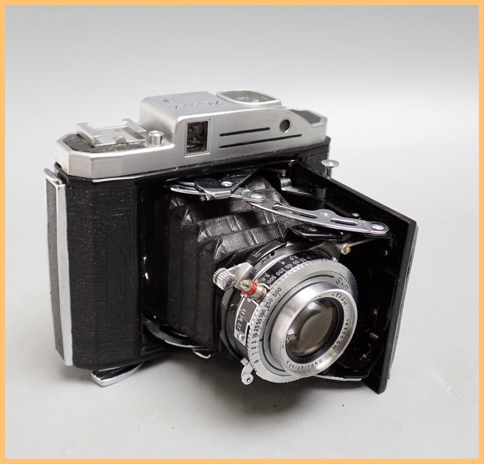 ★小西六 Pearl II/パール2 蛇腹カメラ/6x4.5cm/中判フィルム/レンズ Hexar 75mm F3.5/ブローニーカメラ/ジャンク品&0672900167拍卖