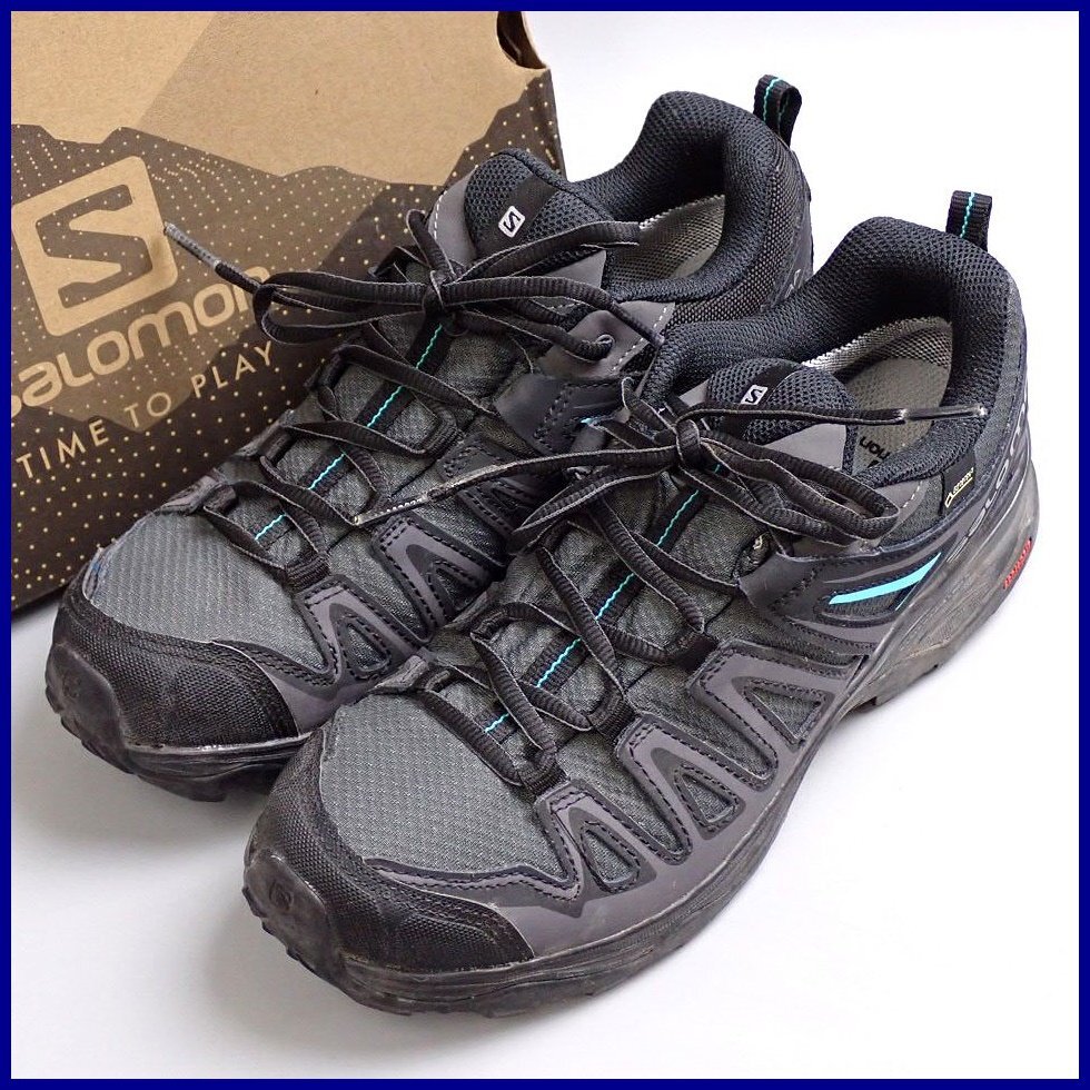 ★Salomon/サロモン X Ultra 3 Prime GTX W トレッキングシューズ レディース24.5cm/ダークグレー/402462/ゴアテックス/箱付き&1808901812拍卖