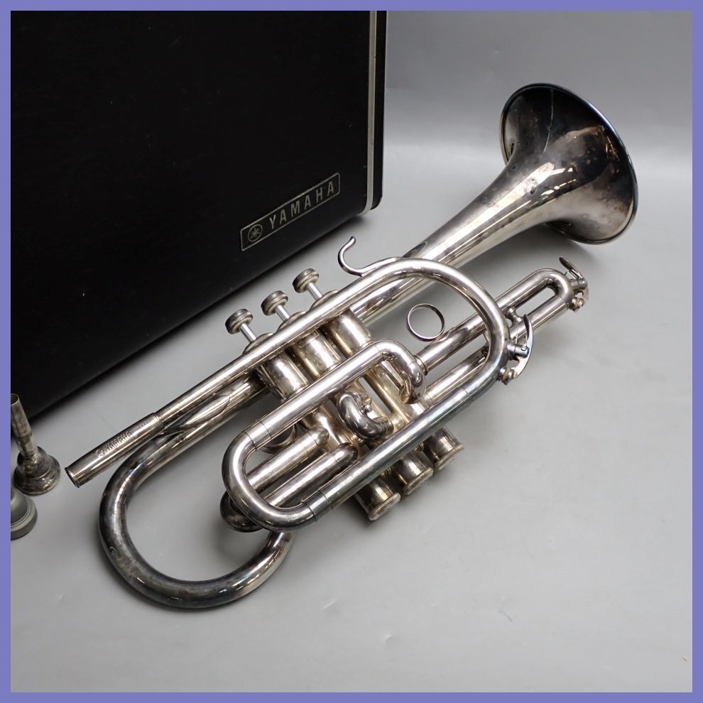 ★YAMAHA/ヤマハ ロングコルネット YCR-731/シルバー/B♭/ケース付き/金管楽器&2249400156拍卖