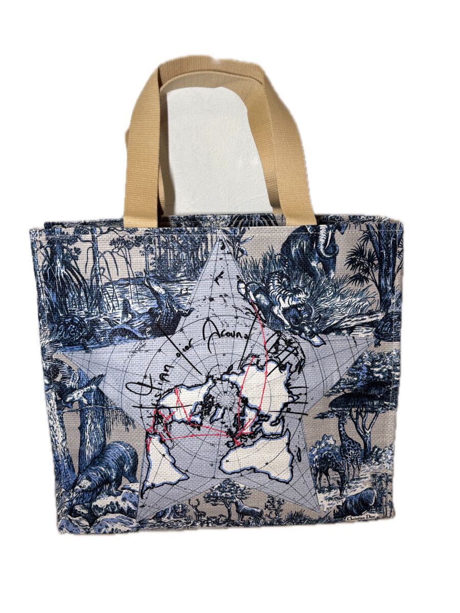 1円 Christian Dior トートバッグ 総柄 プラチナ会員限定 非売品 ノベルティ トワルドジュイ バースデーギフト ブルー系 プールバッグ拍卖