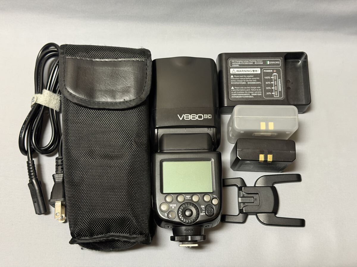 Godox V860II-C クリップオンフラッシュ キヤノン用 ストロボ 予備バッテリー付き!拍卖