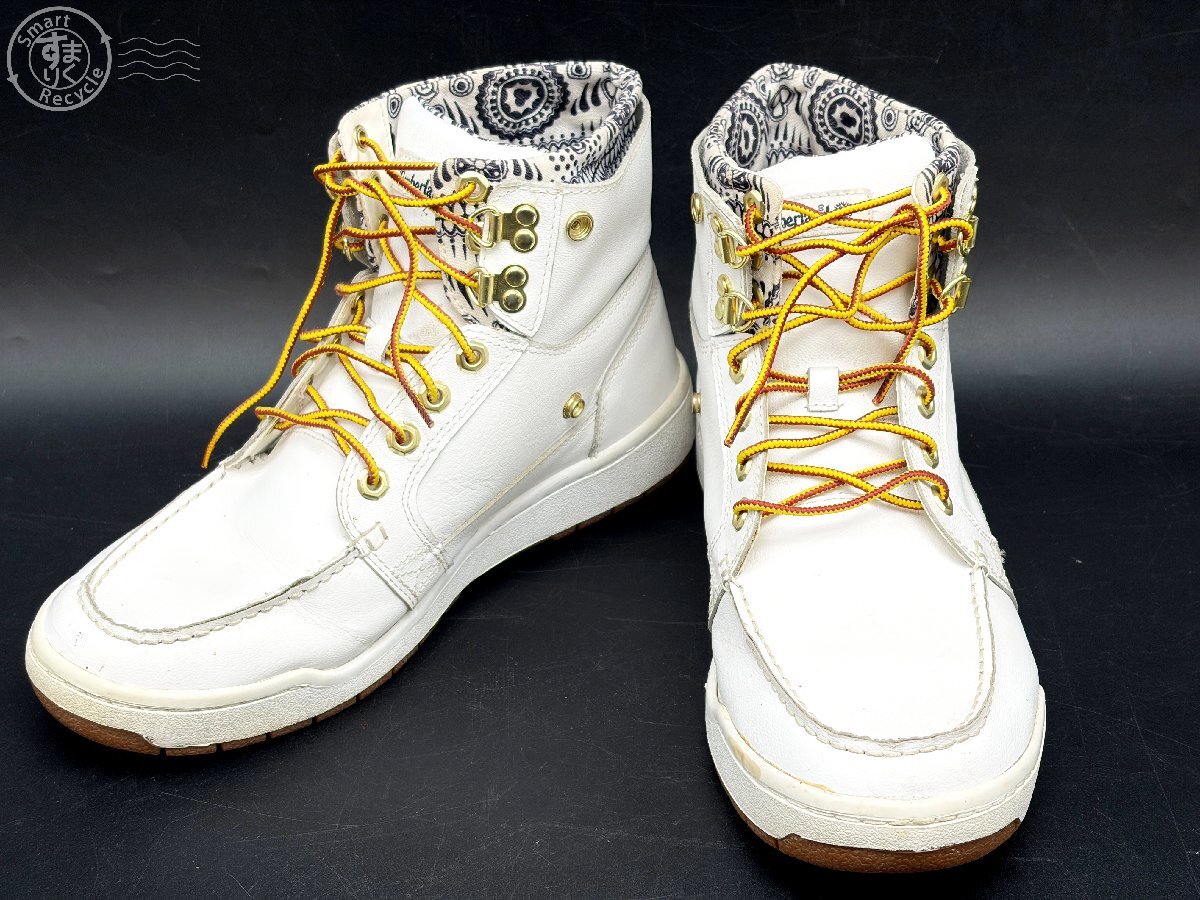 CH0700195 □ Timberland ティンバーランド ハイカット スニーカー ペイズリー柄 詳細不明 白色 ホワイト系 靴 中古品 現状品 used拍卖