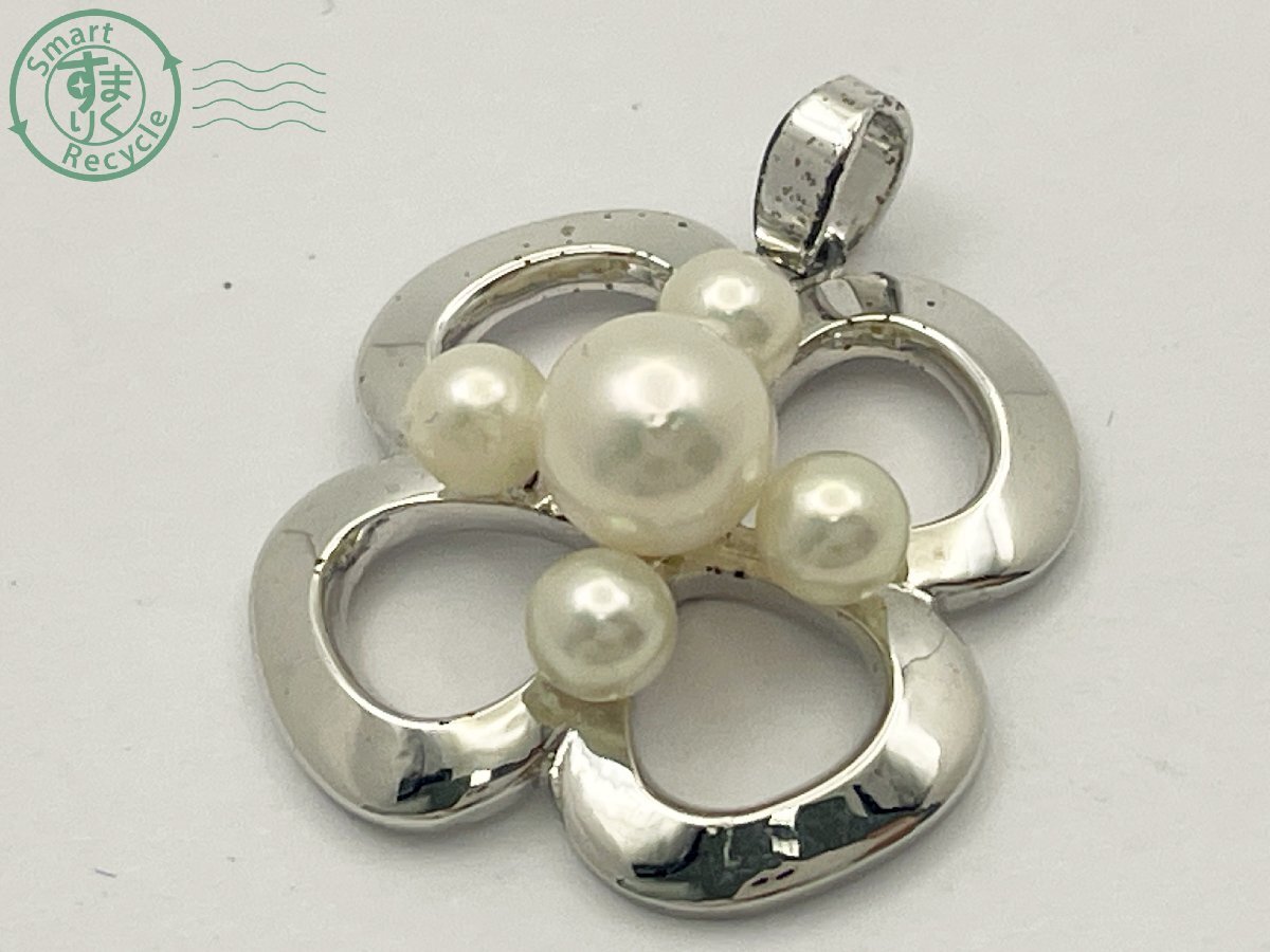 CH1000127 ◎ MIKIMOTO ミキモト ペンダントトップ 刻印 SILVER 約2.8g パール 真珠 クローバー ジュエリー アクセサリー 中古品 ①拍卖