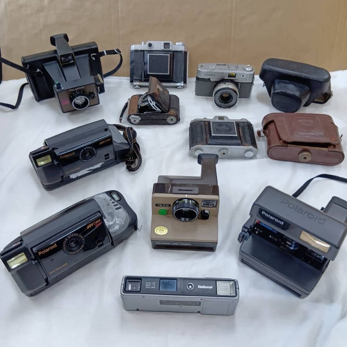 レトロ ヴィンテージ カメラ おまとめセット Polaroid ポラロイドカメラ National ポケットカメラシルバーボディ 動作未確認 ジャンク拍卖