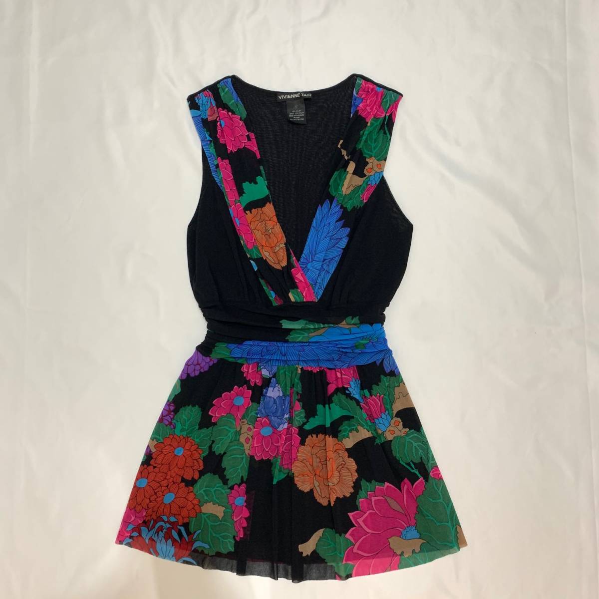 vivienne tam ヴィヴィアンタム チュニック ワンピース 花柄 vintage archive アーカイブ メッシュ ネット拍卖