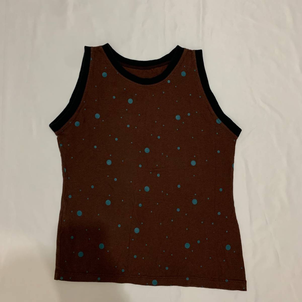 Jean Paul GAULTIER ジャンポール ゴルチエ ゴルチェ ノースリーブ タンクトップ カットソー Tシャツ 水玉 ドット ブラウン拍卖