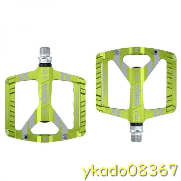 P1270: 密閉型マウンテンバイクペダル CNCベアリングスピンドル アルミニウム合金 超軽量 滑り止め 耐久性 扁平足拍卖