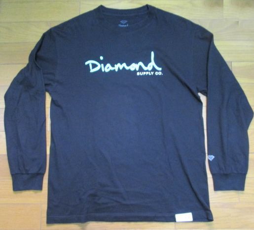 ダイヤモンド サプライ ロンT Mサイズ 黒 長袖 Tシャツ ロゴ Diamond supply拍卖