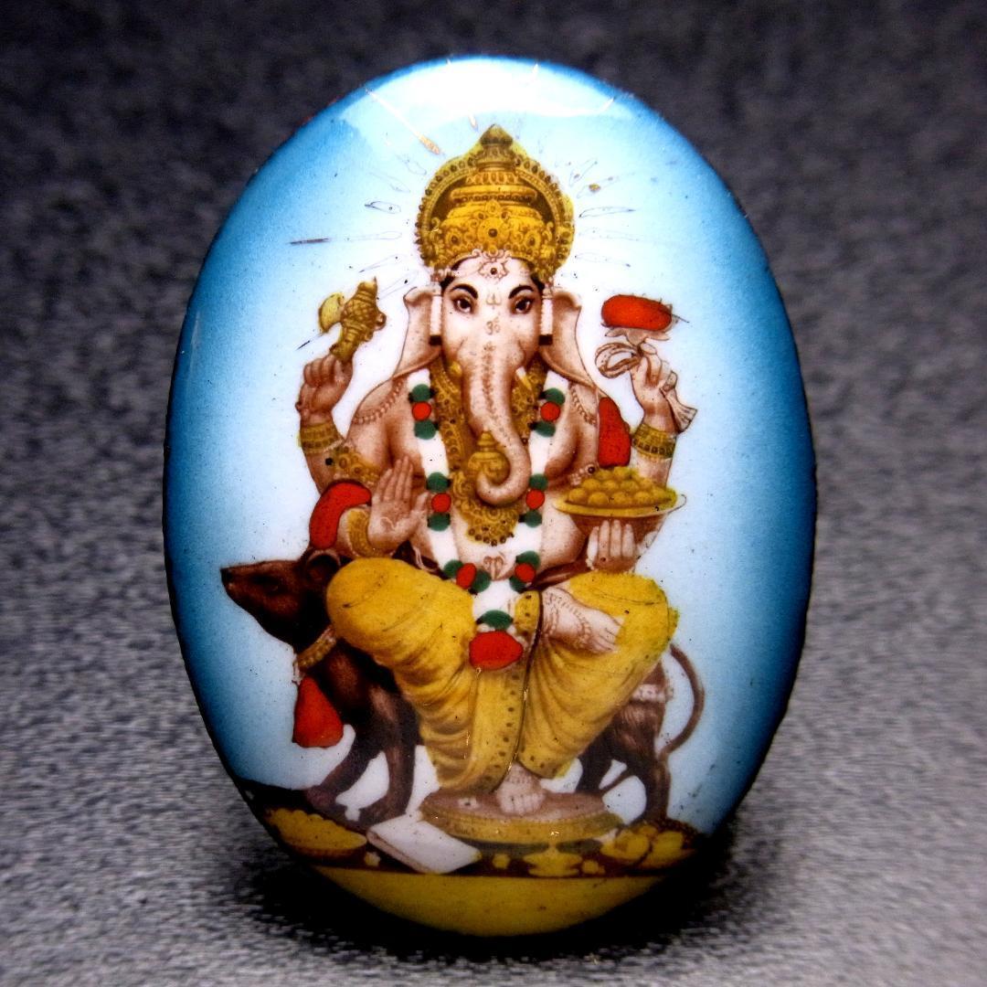 【No,1】インド 商売繁盛の神様 ガネーシャ神 七宝焼 ネックレス拍卖
