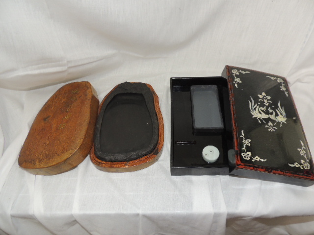 ■大阪 堺市 引き取り歓迎!■中古品■硯 2点セット 書道 書道具 中国古具 希少 レア 送料1200円■拍卖