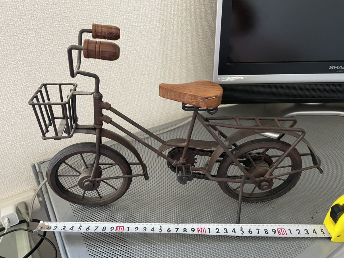 カントリー ディスプレイ エイジング加工 自転車 全長35cm 珍品 カフェ コーヒー豆屋さん拍卖