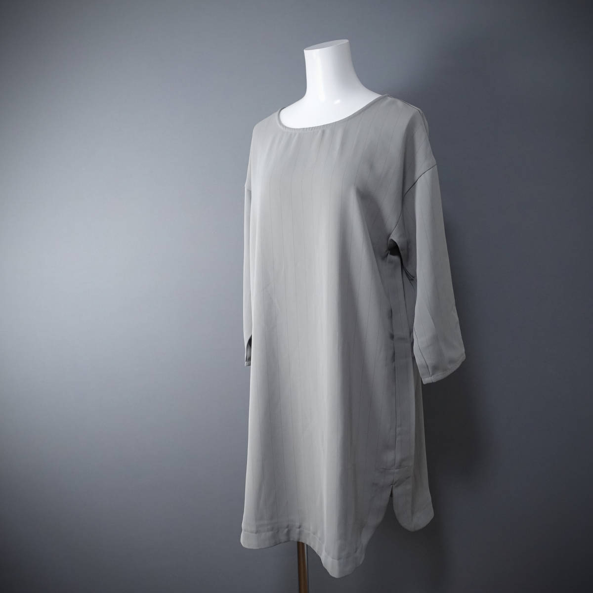 URBAN RESEARCH /アーバンリサーチ/F/ストライプ長袖ワンピース/グレー/カーキ拍卖