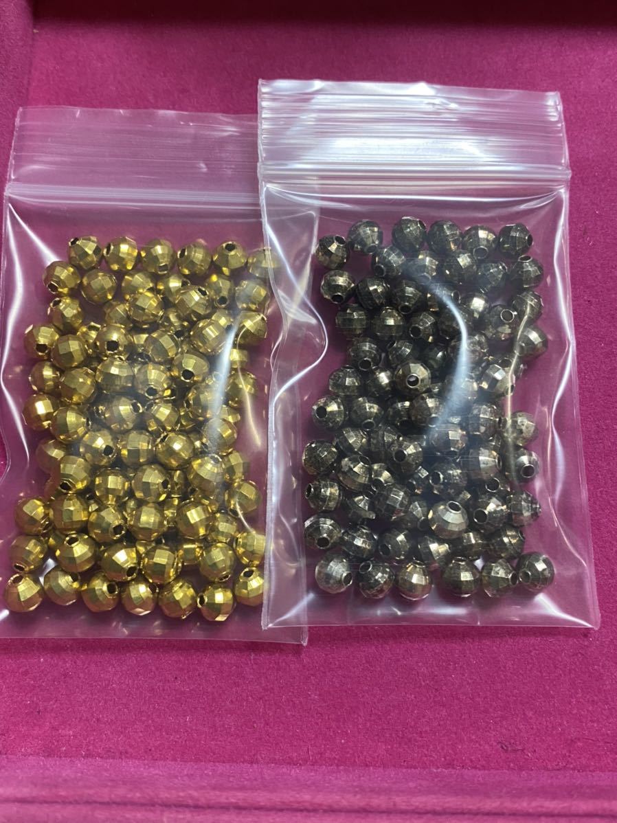 金属パーツカットボール2色173個 ビーズ拍卖