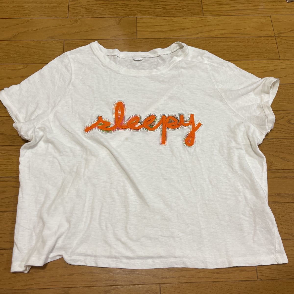 送料無料■PAR ICI パーリッシィ ホワイト 半袖 Tシャツ コットン サイズF拍卖