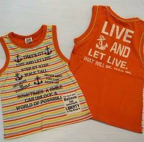 ☆【郵便(クリックポスト)対応】子供服 キッズ タンクトップ オレンジ ボーダー 110cm (04-7426)拍卖