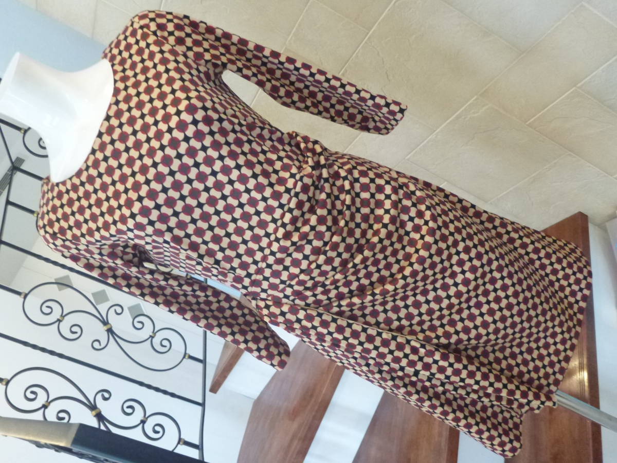 超美品 ANVALIDES アンヴァリッド ★ 日本製 カラフル 美ライン ワンピース M相当拍卖