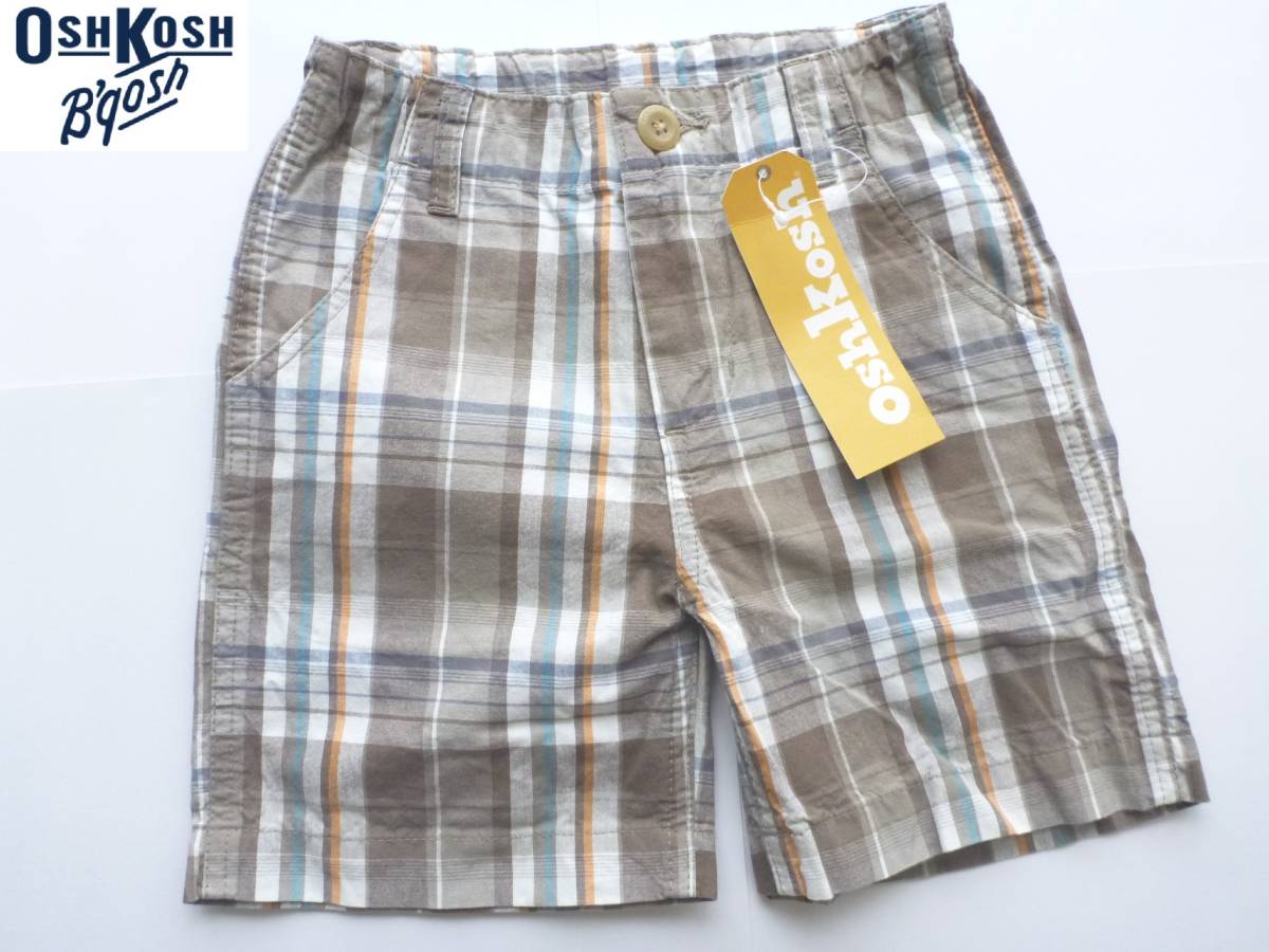 新品 OSHKOSH オシュコシュ ★ブラウン系チェック柄 ショートパンツ 100拍卖