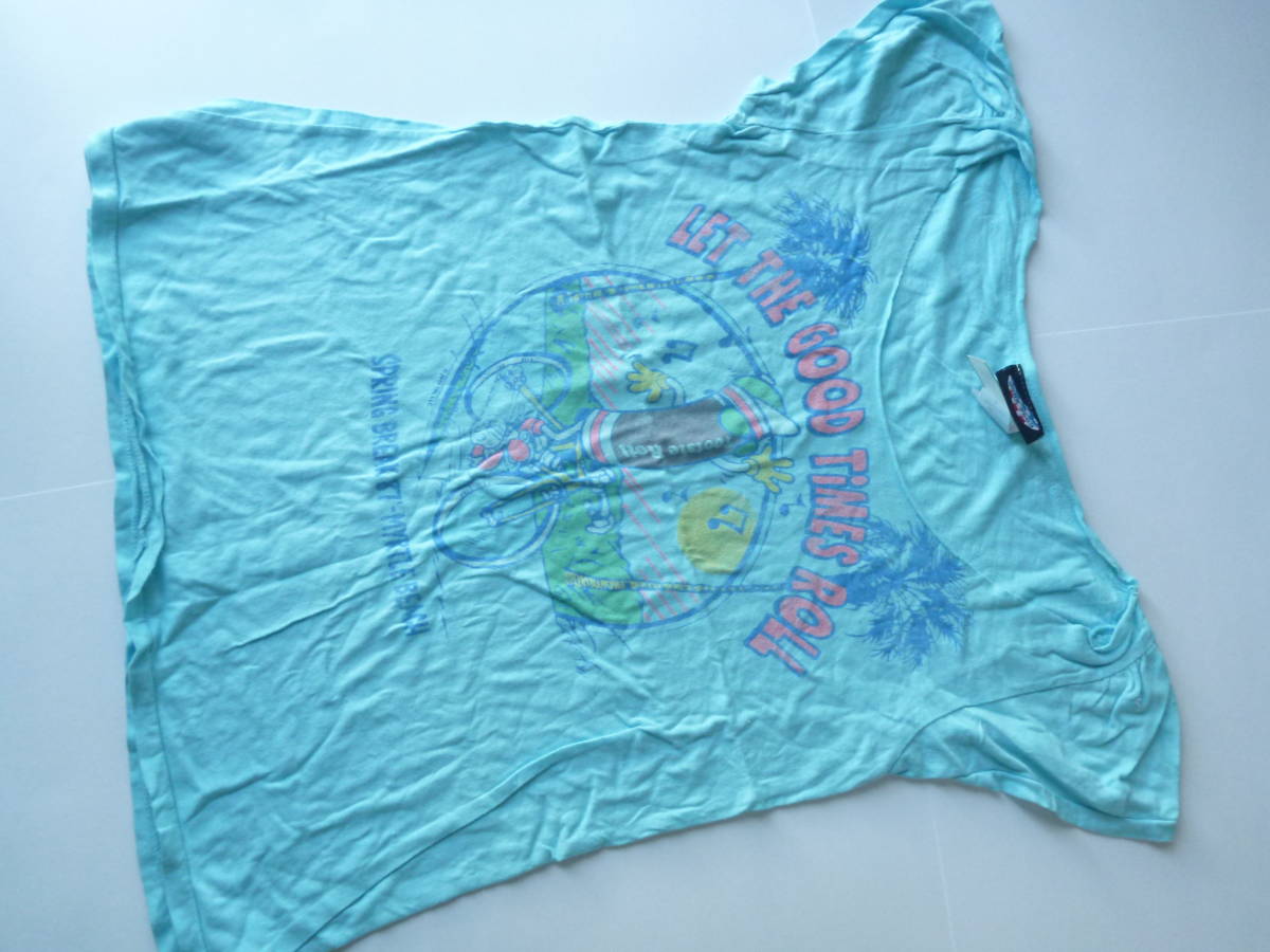 新品 JUNKFOODS ★半袖 水色 カットソー ダメージデザイン L拍卖