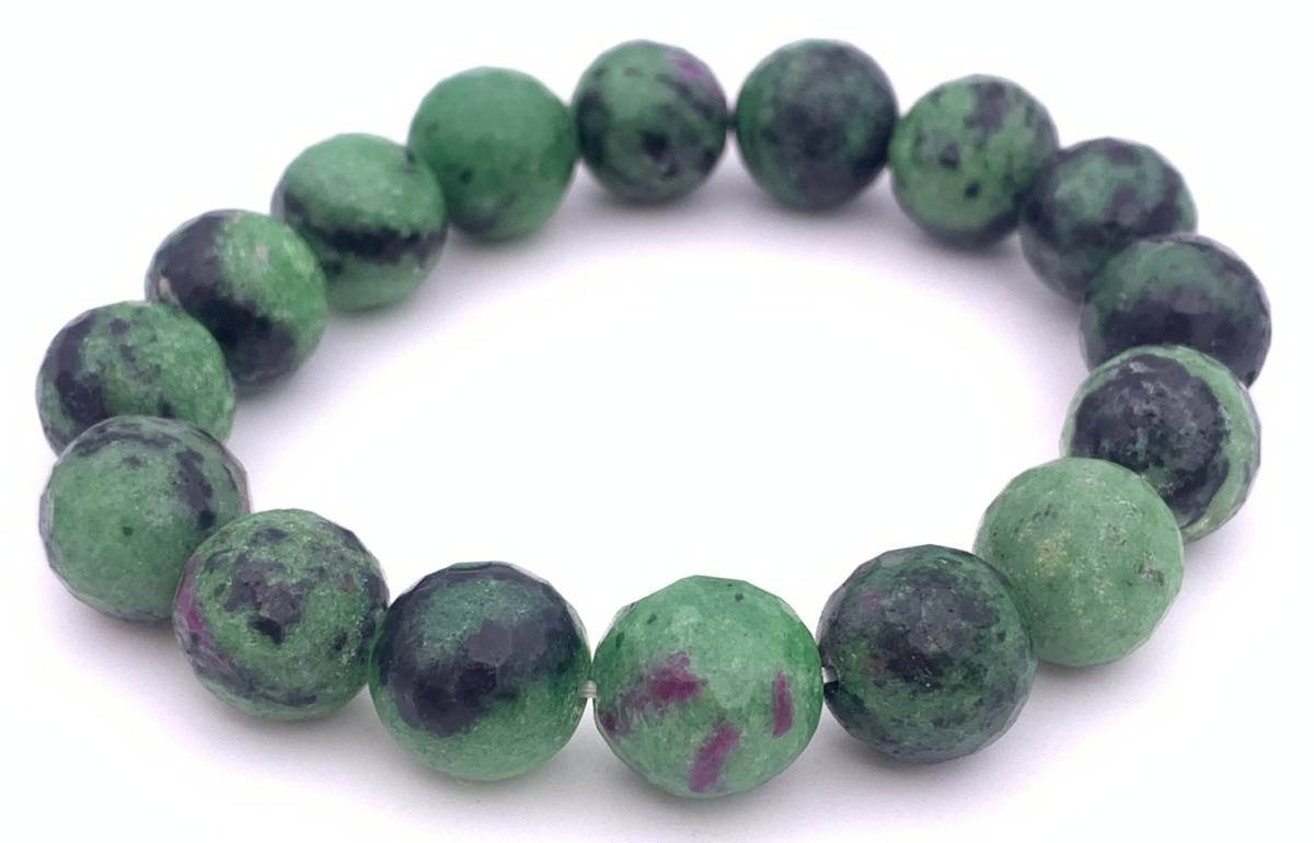 天然石ルビーゾイサイト12mm玉のブレスレット拍卖