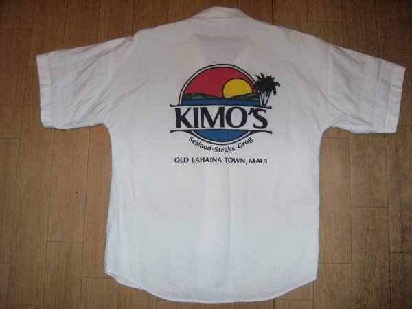 昭和レトロ★80年代,90年代★バブル全盛期 従業員 STAFF★USA製 crazy shirts★HAWAII MAUI KIMO'S レストラン シャツ★ハワイ グアム 南国拍卖