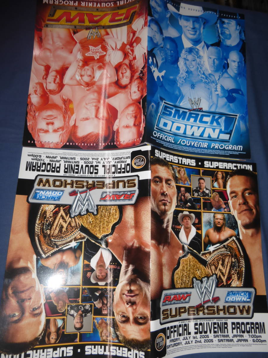 アメリカンプロレス/WWEパンフ2冊 RAW SMACKDOWN 04/05年プログラム ジョンシナ/パディスタ/アンダーテイカー/リタ/トリッシュ/トリプルH拍卖