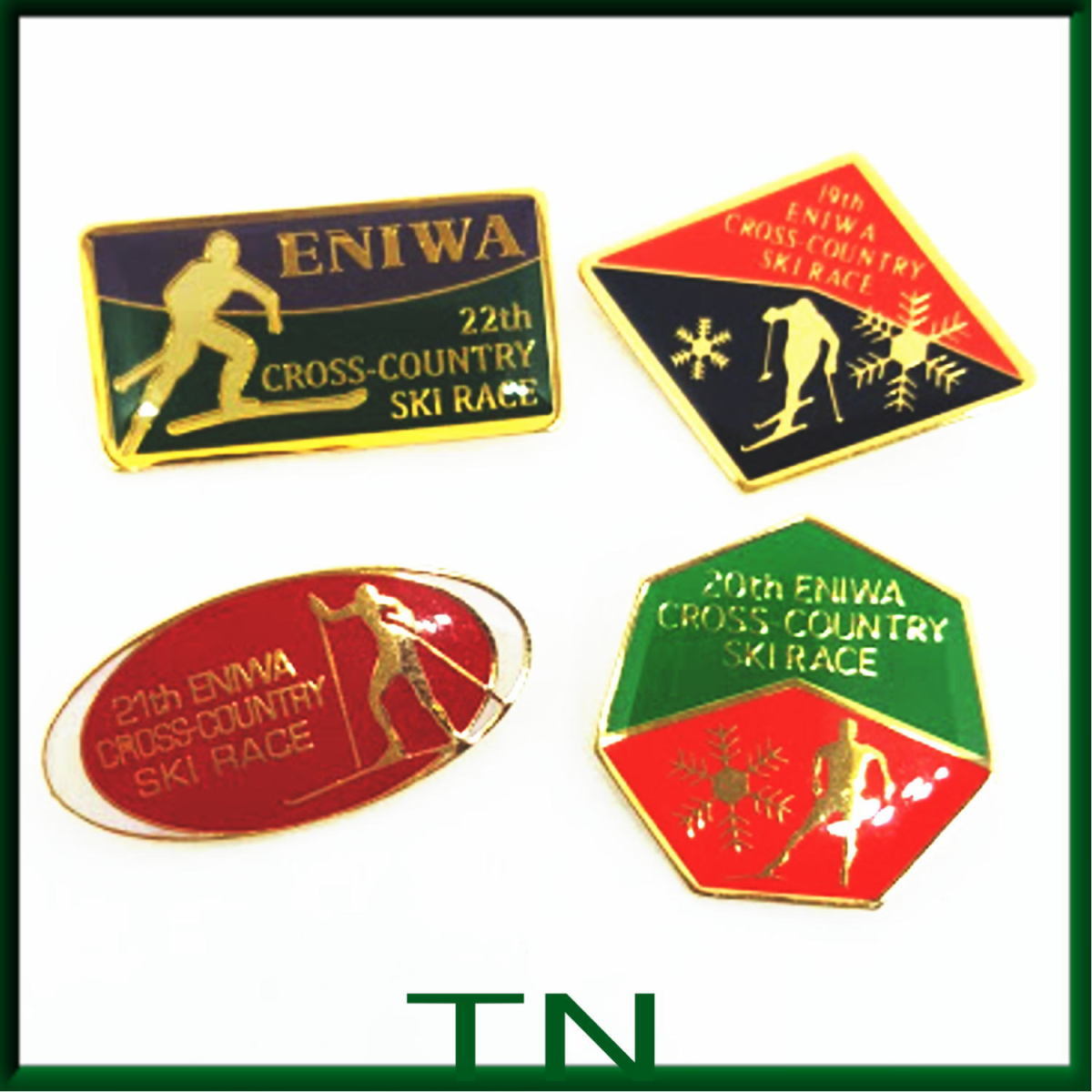 送料無料≫北海道 恵庭市 クロスカントリースキー大会etc ☆バッジ 4個セット A00375拍卖