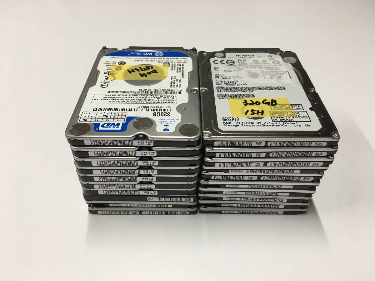 A18370)2.5インチ SATA 320GB HDD 7mm 中古動作品 20台セット拍卖