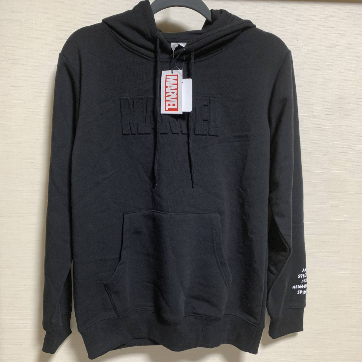MARVEL(マーベル) - MEN スウェット パーカー パーカ ロゴ 裏起毛 ブラック サイズ:M スパイダーマン (タグ付き 未使用品)拍卖