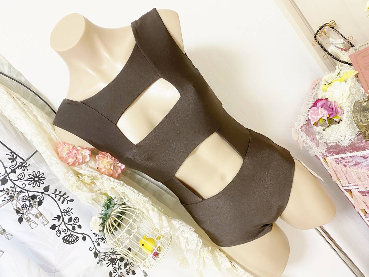 ●レディス水着 XSゆったりめ●VERONICA DREYER◆イタリア製/セクシーワンピース水着:ブラウン拍卖