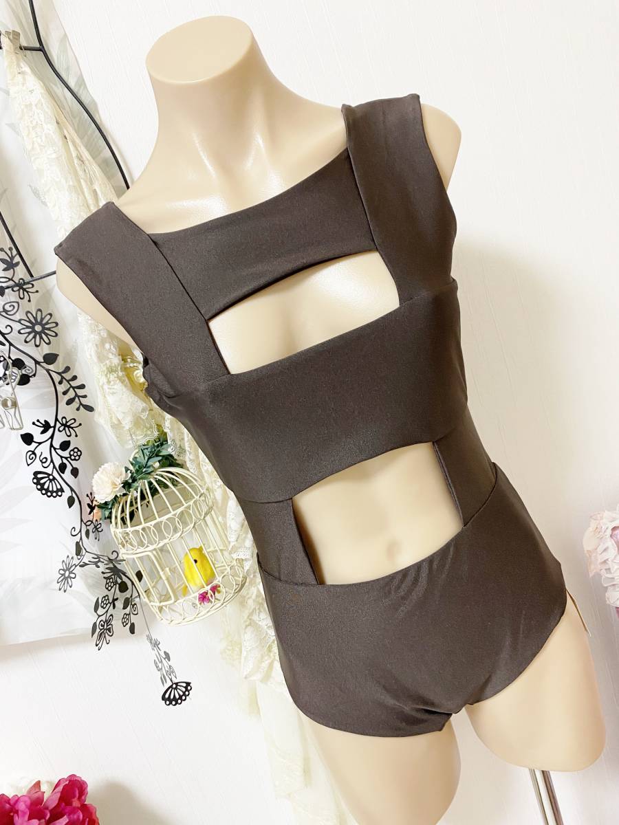 ●レディス水着 M おおきめ●VERONICA DREYER◆イタリア製/セクシーワンピース水着:ブラウン拍卖