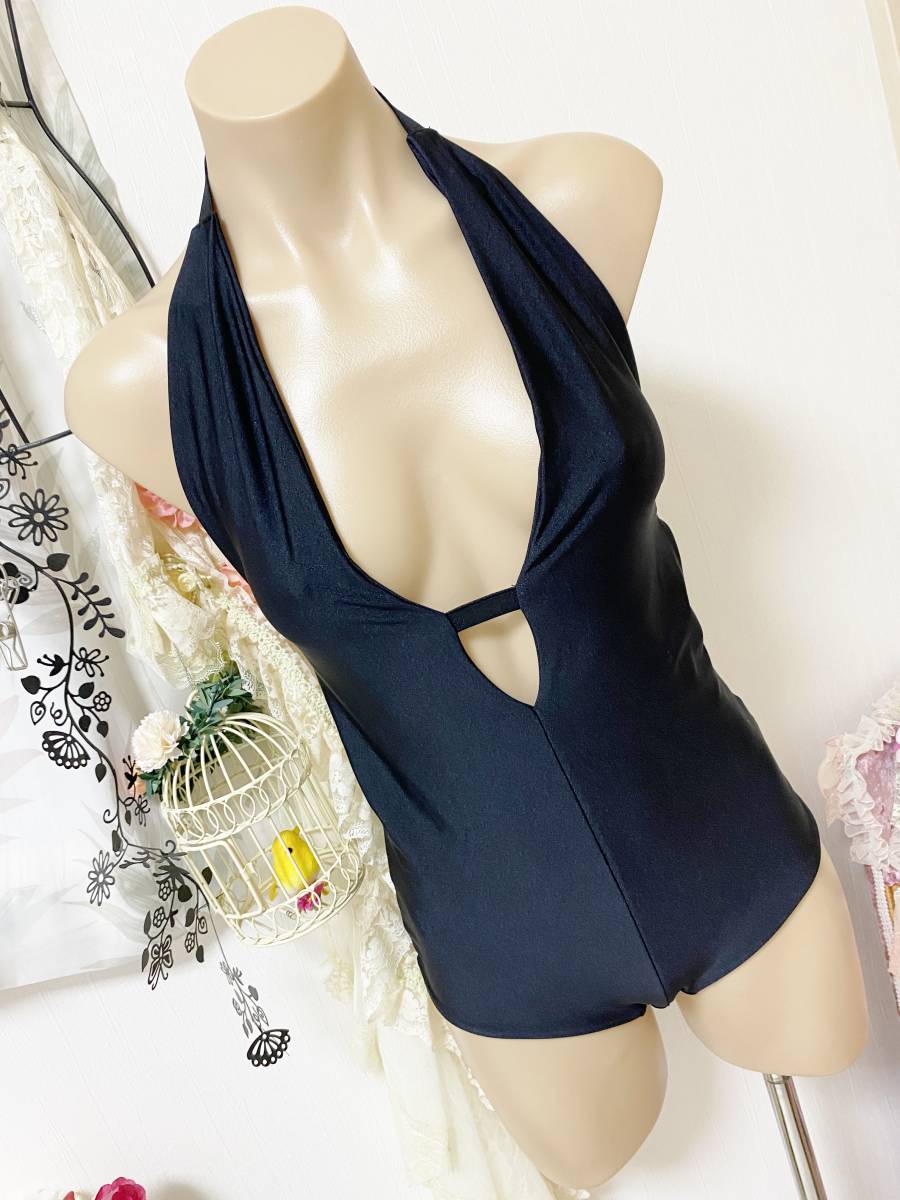 ●レディス水着 M おおきめ●VERONICA DREYER◆イタリア製/セクシーワンピース水着:ブラック拍卖