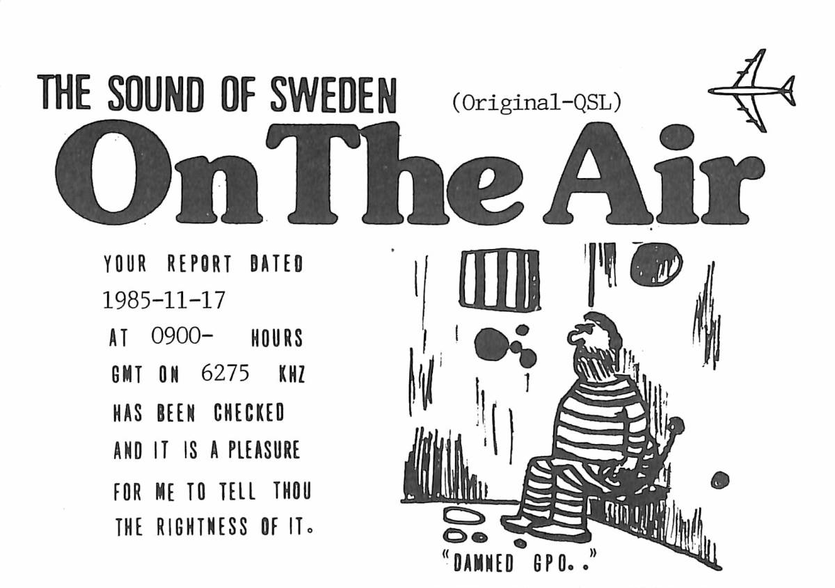 BCL★希少ベリカード★スウェーデン★FREE RADIO★On The Air+おまけ★SONY★ワールドゾーン32★CRF-320カラー日本語取扱説明書付拍卖