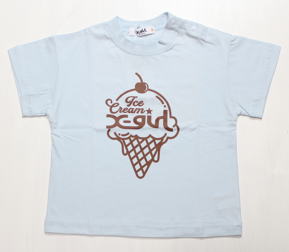 最終OFF【X-GIRL】110/エックスガール/Tシャツ/ライトブルー拍卖